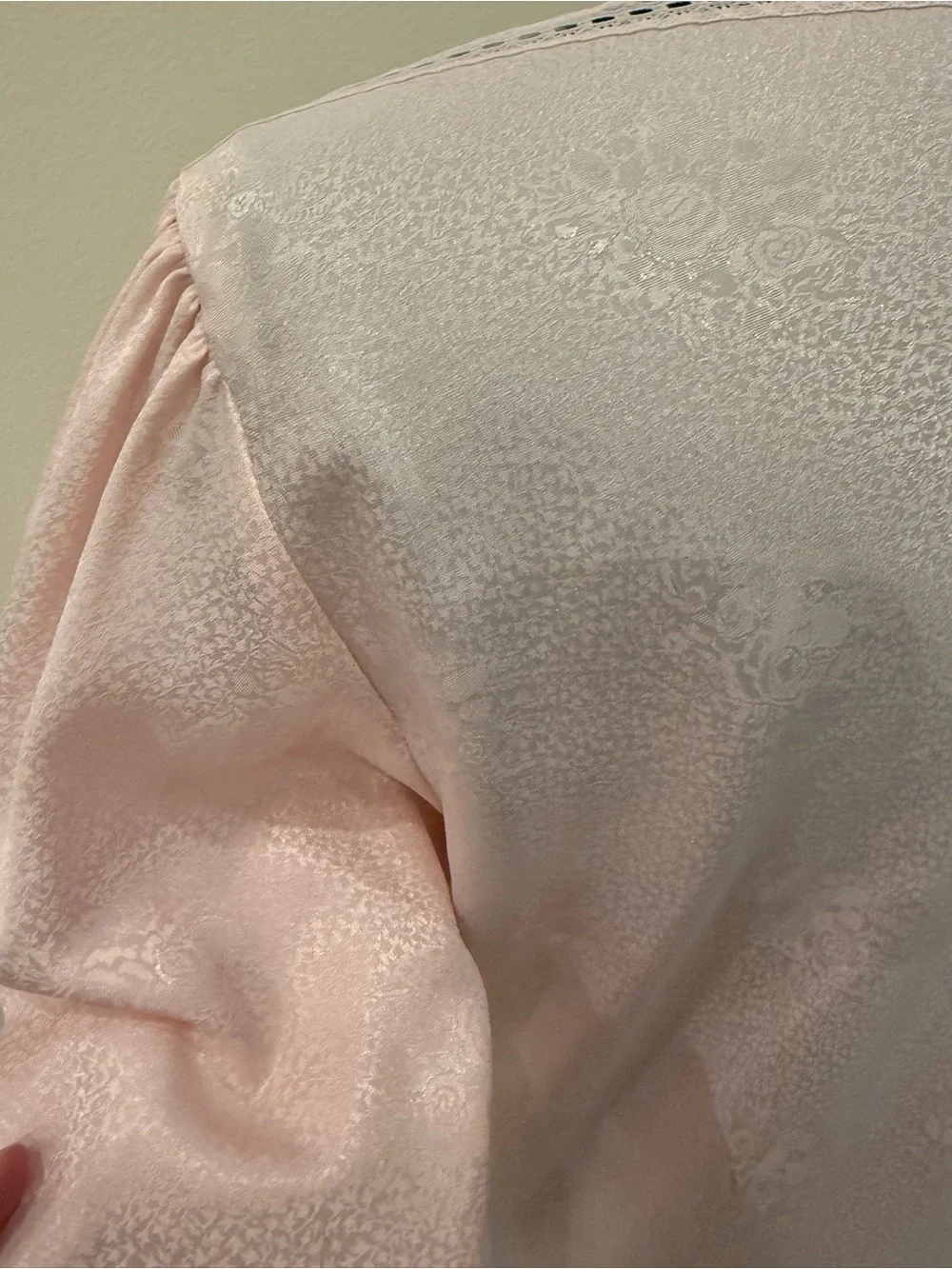 CHRISTIAN DIOR Vintage Lace Trim Pink Nightgown Lingerie Slip Dress Négligée M - Picture 13 of 16